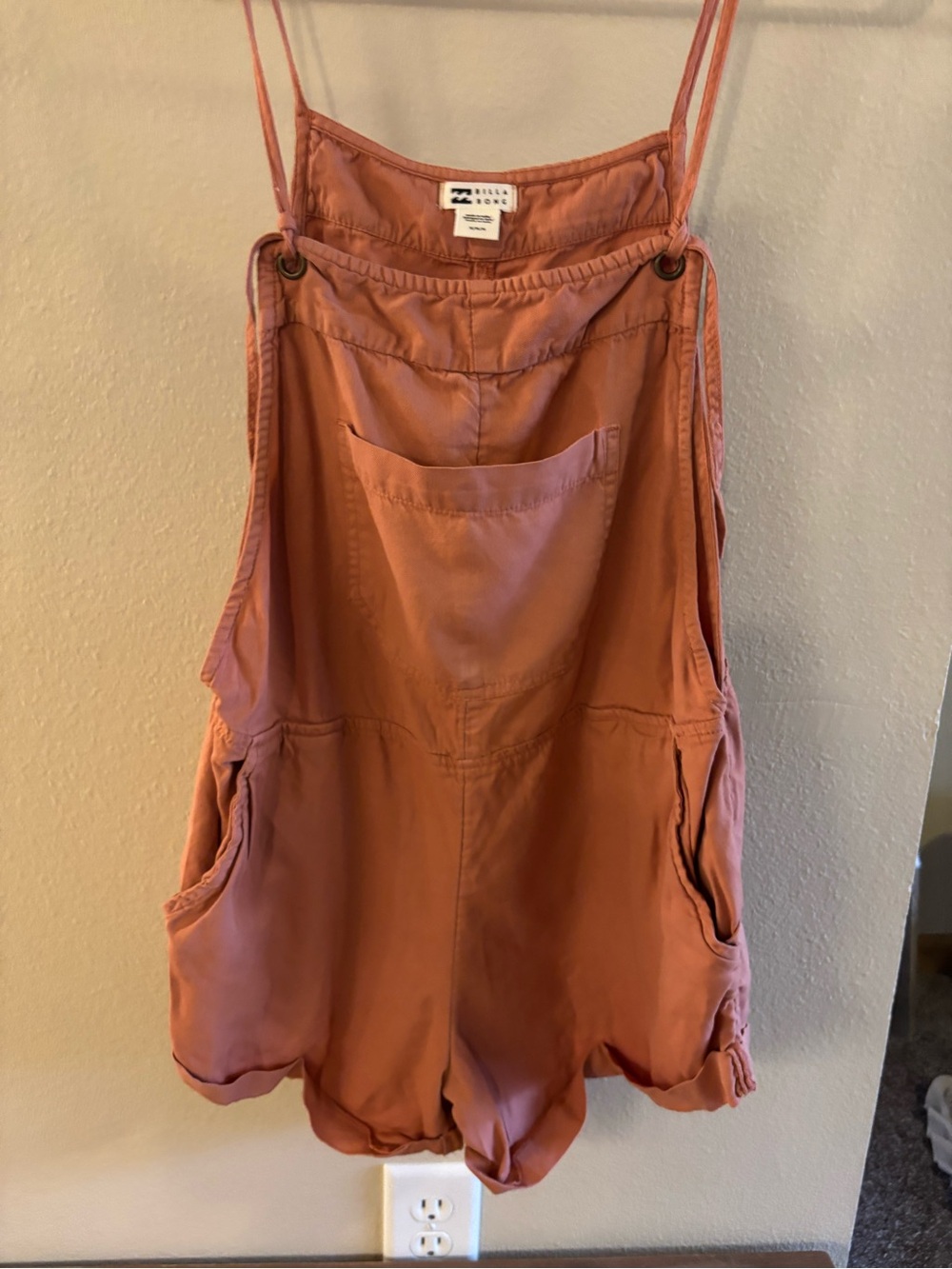 Billabong Women's Rust Overall Romper Shorts